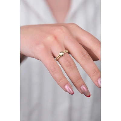 14 Ayar Altın Mini Dorikalı Yüzük 556