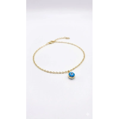 14 Ayar Altın Minimal Nazar Boncuklu Bileklik 1171