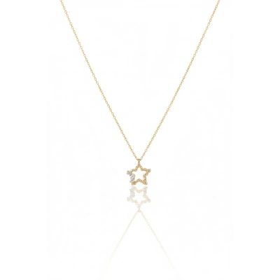 14 Ayar Altın Minimal Taşlı Yıldız Kolye 659