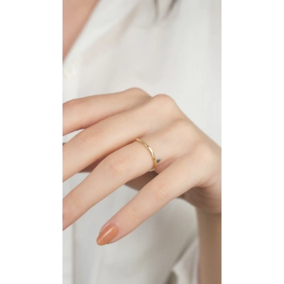 14 Ayar Altın Minimal Sade Yüzük 843