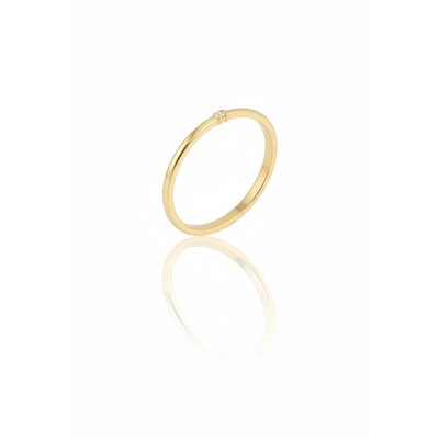 14 Ayar Altın Minimal Taşlı Yüzük 959