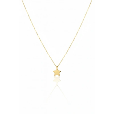 14 Ayar Altın Minimal Yıldız Kolye 608