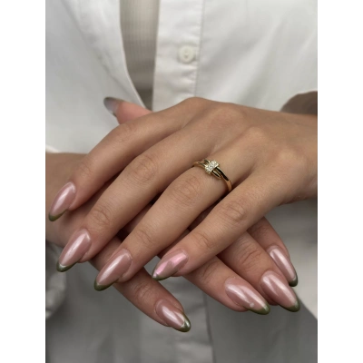 14 Ayar Altın Ortası Taşlı Yüzük 960