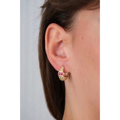 14 Ayar Altın Pembe Küpe 225