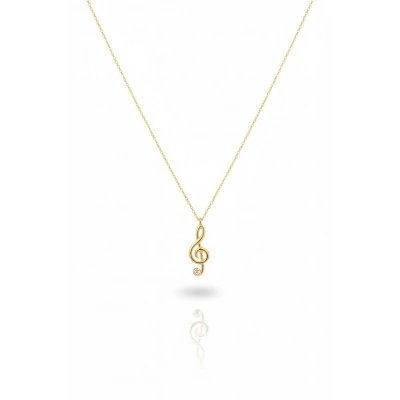 14 Ayar Altın Sol Anahtarı Kolye 304