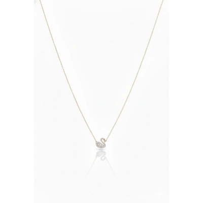 14 Ayar Altın Taşlı Kuğu Figürlü Kolye 420