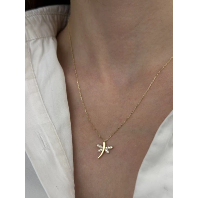 14 Ayar Altın Yusufçuk Kolye 855