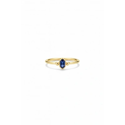 14 Ayar Atın Mavi Taşlı Yüzük 951