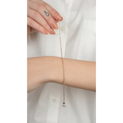 14 Ayar Altın İnce Toplu Boncuk Bileklik 865