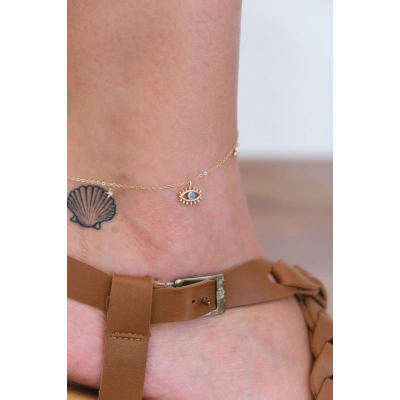 14 Ayar Altın Kirpik Sallantılı Halhal 175