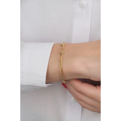 14 Ayar Altın T Zincir Bileklik 553