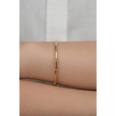 14 Ayar Altın Sade Silindir Bileklik 928