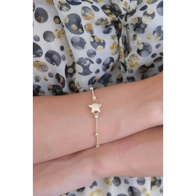 14 Ayar Altın Dorika Toplu Yıldız Bileklik 434