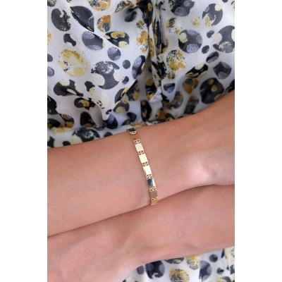 14 Ayar Altın Kare Sıralı Bileklik 438