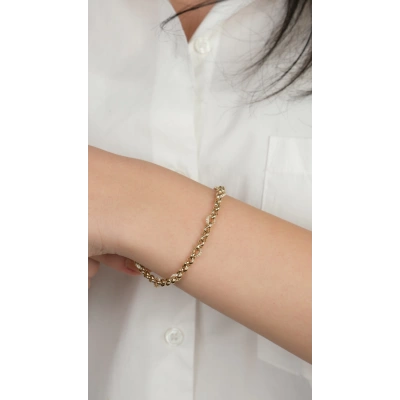 14 Ayar Altın Taşlı Halka Zincir Bileklik 879