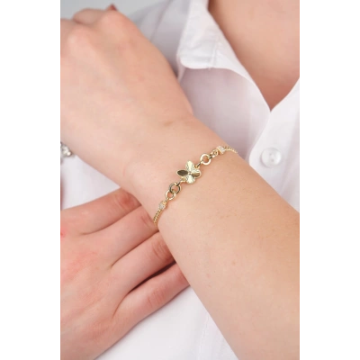 14 Ayar Altın Kelebek Bileklik 770