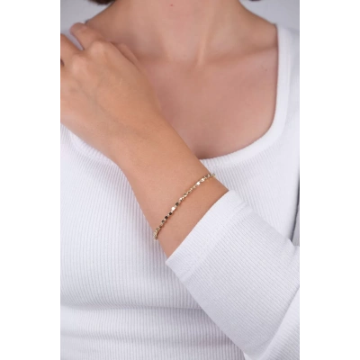 14 Ayar Altın Dorikalı Küp Bileklik 7