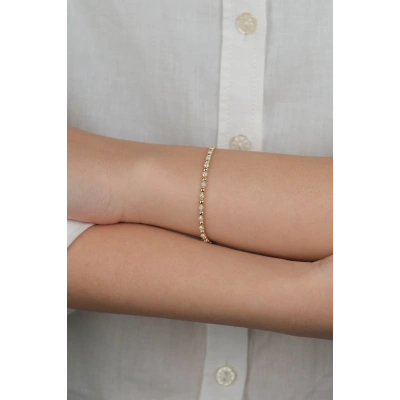 14 Ayar Altın Toplu Taşlı Bileklik 914