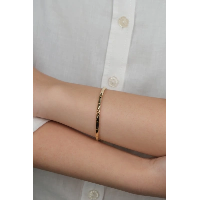 14 Ayar Altın Sade Desenli Bileklik 759