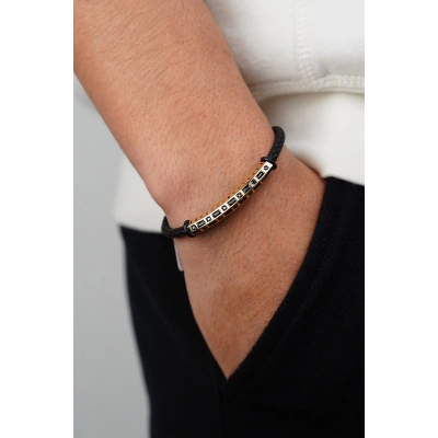 14 Ayar Altın Siyah İpli Erkek Bileklik 580