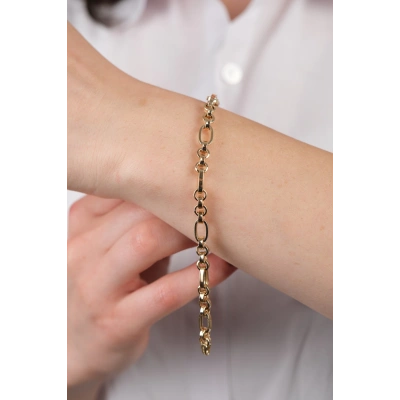 14 Ayar Altın Halka Zincir Bileklik 750