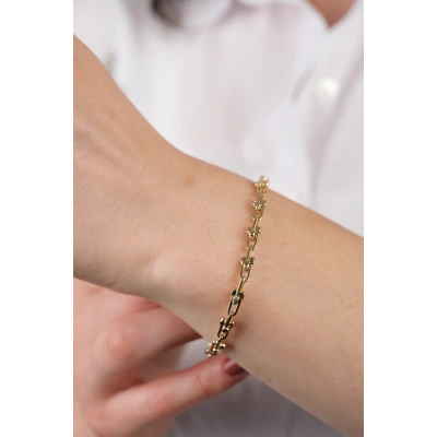 14 Ayar Altın Toplu Ataç Zincir Bileklik 753