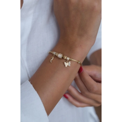 14 Ayar Altın Kelebek Sallantılı Bileklik 464