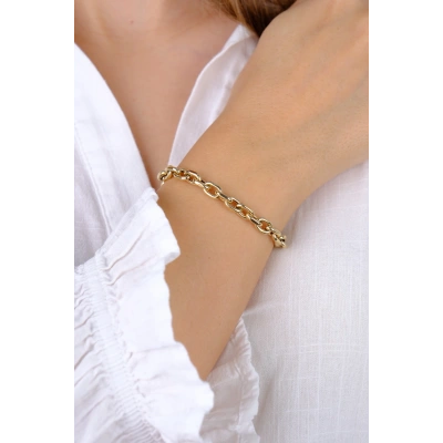 14 Ayar Altın Halka Zincir Bileklik 541