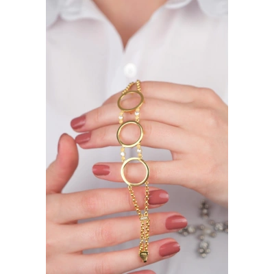 14 Ayar Altın 3lü Taşlı Çerçeve 241