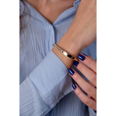 14 Ayar Altın Taşlı Kelepçe 39