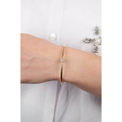 14 Ayar Altın Silindir Taşlı Kelepçe 150