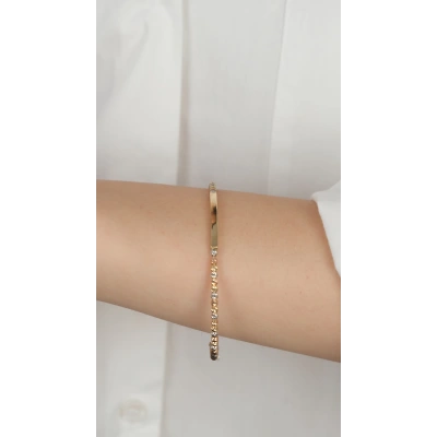 14 Ayar Altın Dorika Taşlı  Kelepçe 120