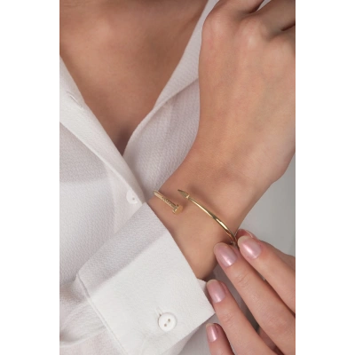 14 Ayar Altın Çivi Kelepçe 15