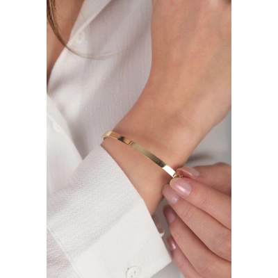 14 Ayar Altın Sade Kelepçe 10