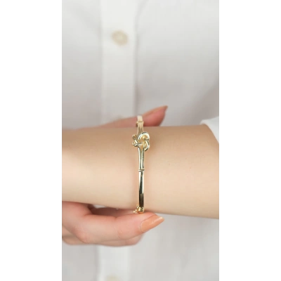 14 Ayar Altın Düğümlü Sade Kelepçe 139