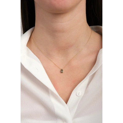 14 Ayar Altın Taşlı Damla Kolye 83