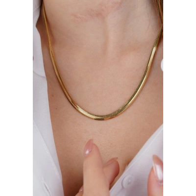 14 Ayar Altın Balıksırtı Zincir Kolye 485