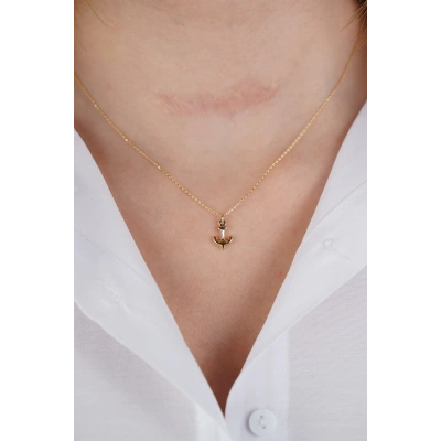 14 Ayar Altın Çapa Kolye 495