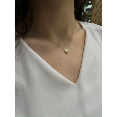 14 Ayar Altın Kalın Kalpli Kolye 673