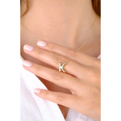 14 Ayar Altın Balon Harf Kolye 603