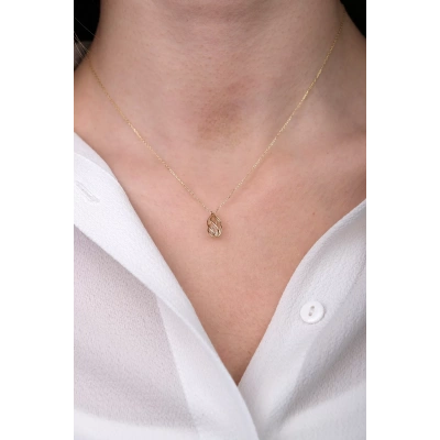 14 Ayar Altın Sarmal Kafes Kolye