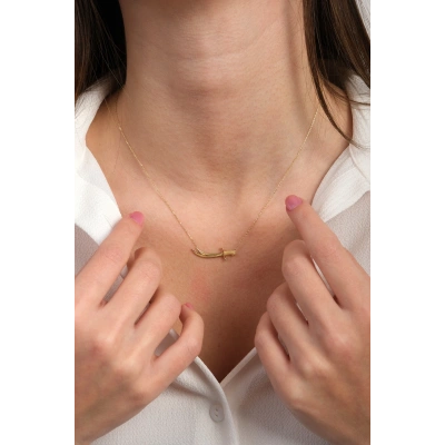 14 Ayar Altın Kılıç Kolye 210