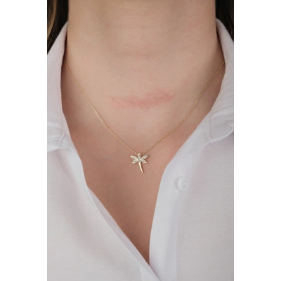 14 Ayar Altın Yusufçuk Kolye 575