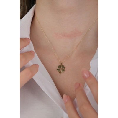 14 Ayar Altın Yonca Kolye 591