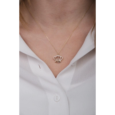 14 Ayar Altın Taç Kolye 341