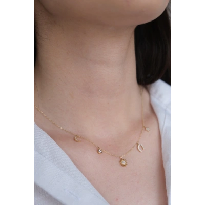 14 Ayar Altın Şans Kolyesi 454