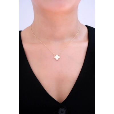 14 Ayar Altın Kalemli Yonca Kolye 665