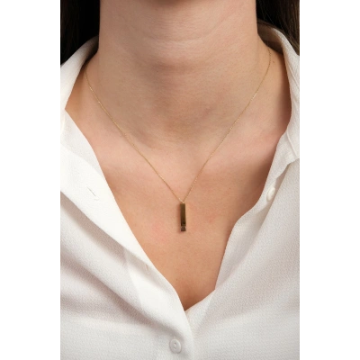 Güzide 14 Ayar Altın Prizma Kolye