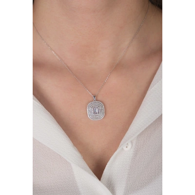 14 Ayar Beyaz Altın Baget Kolye 261