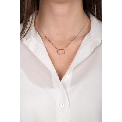 14 Ayar Rose Altın Taşlı Sekizgen Kolye 58